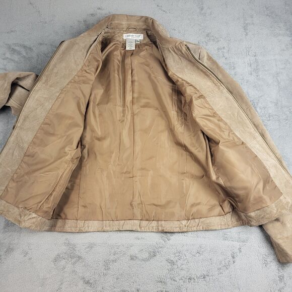 Coldwater Creek Leather Long Sleeve Zipper Size Petite Small - Picture 11 of 15